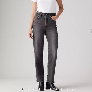 Levi's Ribcage Straight Ankle Jeans - Black